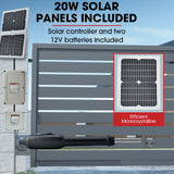 NNEMB Automatic Solar Electric Gate Opener Single Swing Arm Kit-3x Remote Controllers