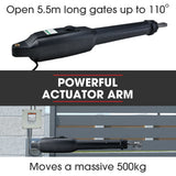NNEMB Automatic Solar Electric Gate Opener Single Swing Arm Kit-3x Remote Controllers