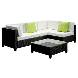 NNEDSZ 5PC Outdoor Furniture Sofa Set Lounge Setting Wicker Couches Garden Patio Pool