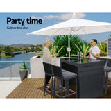 NNEDSZ Outdoor Bar Set Table Chairs Stools Rattan Patio Furniture 4 Seaters