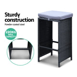 NNEDSZ 7 Piece Outdoor Dining Table Set - Black