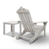 NNEDSZ 2pcs Adirondack Outdoor Beach Chair Table Set Beige