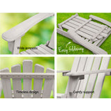 NNEDSZ 2pcs Adirondack Outdoor Beach Chair Table Set Beige