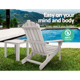NNEDSZ 2pcs Adirondack Outdoor Beach Chair Table Set Beige