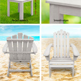 NNEDSZ 2pcs Adirondack Outdoor Beach Chair Table Set Beige