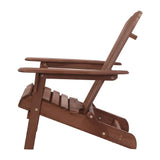 NNEDSZ 3PC Outdoor Setting Beach Chairs Table Wooden Adirondack Lounge Garden