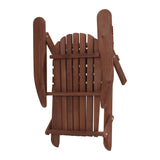 NNEDSZ 3PC Outdoor Setting Beach Chairs Table Wooden Adirondack Lounge Garden