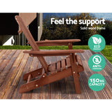 NNEDSZ 3PC Outdoor Setting Beach Chairs Table Wooden Adirondack Lounge Garden
