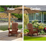 NNEDSZ 3PC Outdoor Setting Beach Chairs Table Wooden Adirondack Lounge Garden