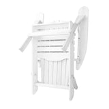 NNEDSZ 3 Piece Outdoor Adirondack Beach Chair and Table Set - White