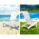 NNEDSZ 3 Piece Outdoor Adirondack Beach Chair and Table Set - White