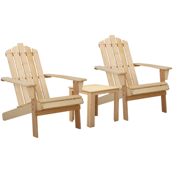 NNEDSZ Outdoor Sun Lounge Beach Chairs Table Setting Wooden Adirondack Patio Natural Wood Chair