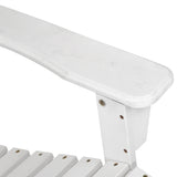 NNEDSZ Outdoor Sun Lounge Beach Chairs Table Setting Wooden Adirondack Patio - White