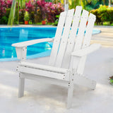 NNEDSZ Outdoor Sun Lounge Beach Chairs Table Setting Wooden Adirondack Patio - White