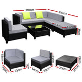 NNEDSZ 7PC Sofa Set Outdoor Furniture Lounge Setting Wicker Couches Garden Patio Pool