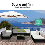 NNEDSZ 7PC Sofa Set Outdoor Furniture Lounge Setting Wicker Couches Garden Patio Pool