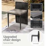 NNEDSZ 3-Piece Outdoor Dining Set Wicker Table Chairs Bistro Patio Furniture