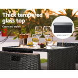NNEDSZ 3-Piece Outdoor Dining Set Wicker Table Chairs Bistro Patio Furniture