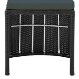 NNEDSZ 3 Piece PE Wicker Outdoor Table and Chair Set - Black