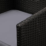 NNEDSZ 5 Piece Wicker Outdoor Dining Set - Black