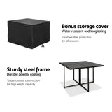 NNEDSZ 5 Piece Wicker Outdoor Dining Set - Black