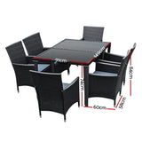 NNEDSZ Outdoor Furniture 7pcs Dining Set