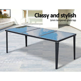 NNEDSZ 9 Piece Outdoor Dining Set - Black