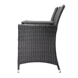 NNEDSZ 2 Seater Outdoor Wicker Bench - Black
