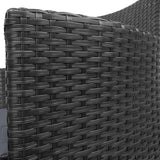 NNEDSZ 2 Seater Outdoor Wicker Bench - Black