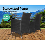 NNEDSZ 2 Seater Outdoor Wicker Bench - Black