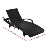 NNEDSZ Outdoor Sun Lounge - Black