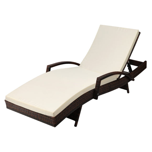 NNEDSZ Outdoor Sun Lounge - Brown