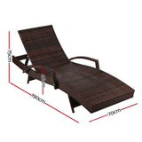 NNEDSZ Set of 2 Sun Lounge Outdoor Furniture Day Bed Rattan Wicker Lounger Patio