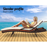 NNEDSZ Set of 2 Sun Lounge Outdoor Furniture Day Bed Rattan Wicker Lounger Patio