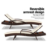 NNEDSZ Set of 2 Sun Lounge Outdoor Furniture Day Bed Rattan Wicker Lounger Patio