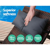 NNEDSZ Set of 2 Sun Lounge Outdoor Furniture Wicker Lounger Rattan Day Bed Garden Patio Brown