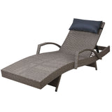 NNEDSZ Outdoor Sun Lounge Furniture Day Bed Wicker Pillow Sofa Set