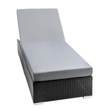 NNEDSZ Sun Lounge Wicker Lounger Outdoor Furniture Rattan Garden Day Bed Sofa Black