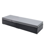 NNEDSZ Sun Lounge Wicker Lounger Outdoor Furniture Rattan Garden Day Bed Sofa Black