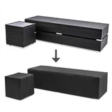 NNEDSZ Sun Lounge Wicker Lounger Setting Day Bed Chair Pool Furniture Rattan Sofa Cushion Garden Patio 3pc Gardeon Black Frame