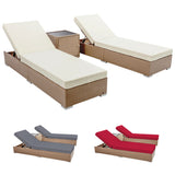 NNEDSZ 3 Piece Outdoor Wicker Lounge Set - Brown