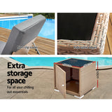 NNEDSZ 3 Piece Outdoor Wicker Lounge Set - Brown