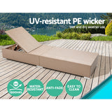 NNEDSZ 3 Piece Outdoor Wicker Lounge Set - Brown