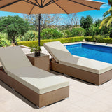 NNEDSZ 3 Piece Outdoor Wicker Lounge Set - Brown