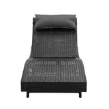 NNEDSZ Outdoor Sun Lounge Setting Wicker Lounger Day Bed Rattan Patio Furniture Black