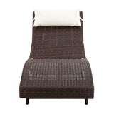 NNEDSZ Outdoor Wicker Sun Lounge - Brown