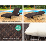 NNEDSZ Outdoor Wicker Sun Lounge - Brown