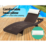 NNEDSZ Outdoor Wicker Sun Lounge - Brown