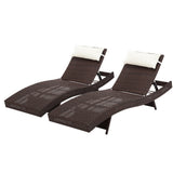 NNEDSZ Outdoor Sun Lounge Setting Wicker Lounger Day Bed Rattan Patio Furniture Brown