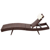 NNEDSZ Outdoor Sun Lounge Setting Wicker Lounger Day Bed Rattan Patio Furniture Brown